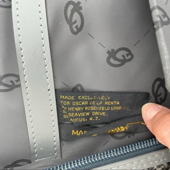 VTG Oscar de la Renta Luggage Suit Case Set gray Tweed rolling on wheels - Picture 11 of 16